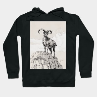 Ibex on rock Hoodie